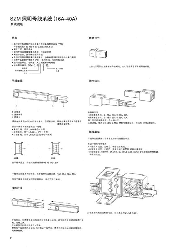 SZM 照明母線 40A-16A 說(shuō)明書